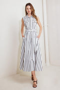 HUGS & VANILLA CLOUDS WOVEN MIDI DRESS