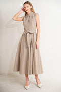 CAFE AU LAIT WOVEN MIDI DRESS