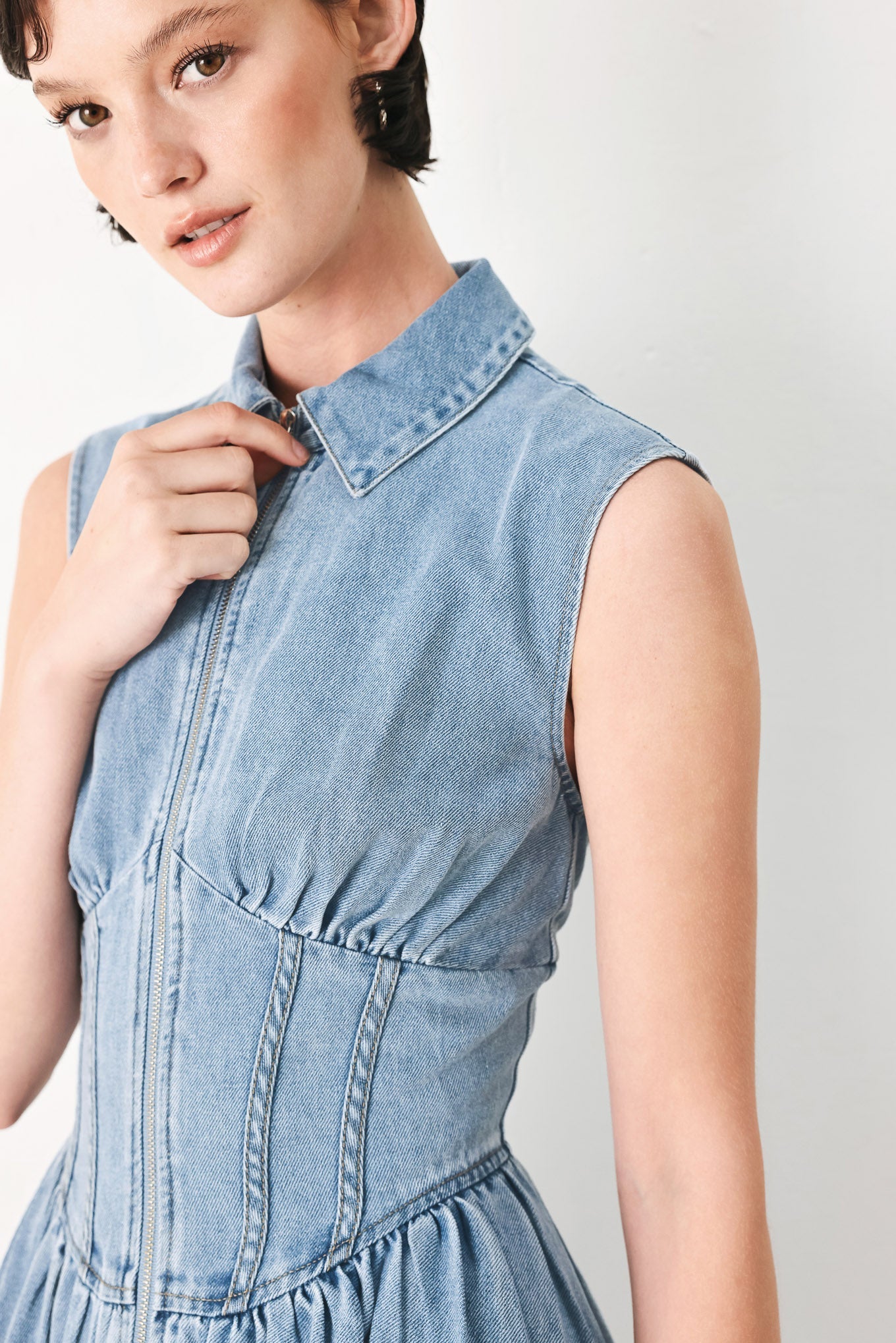 SUNDAY STROLL DENIM MIDI DRESS