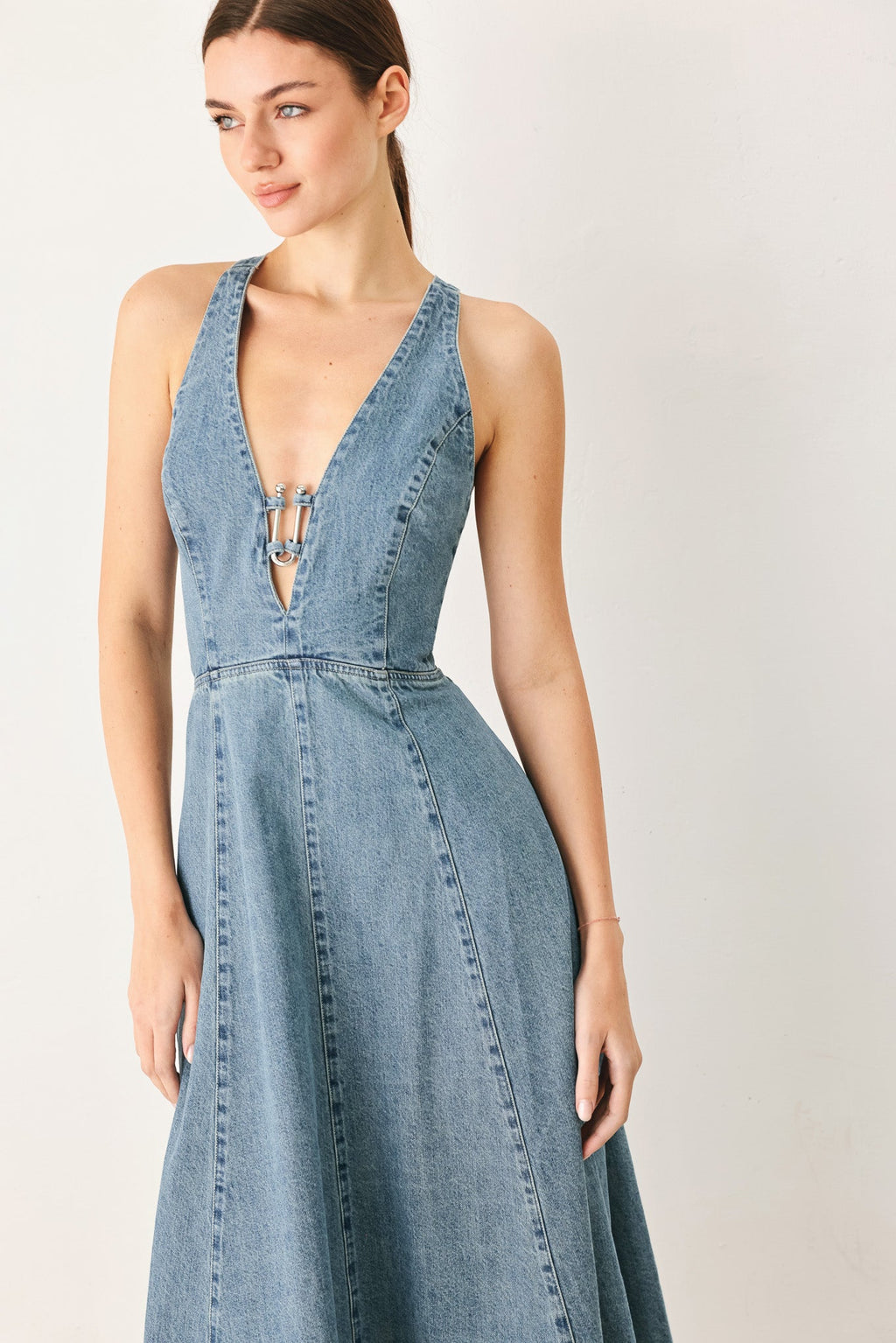 SUNDAY MUSE DENIM MIDI DRESS