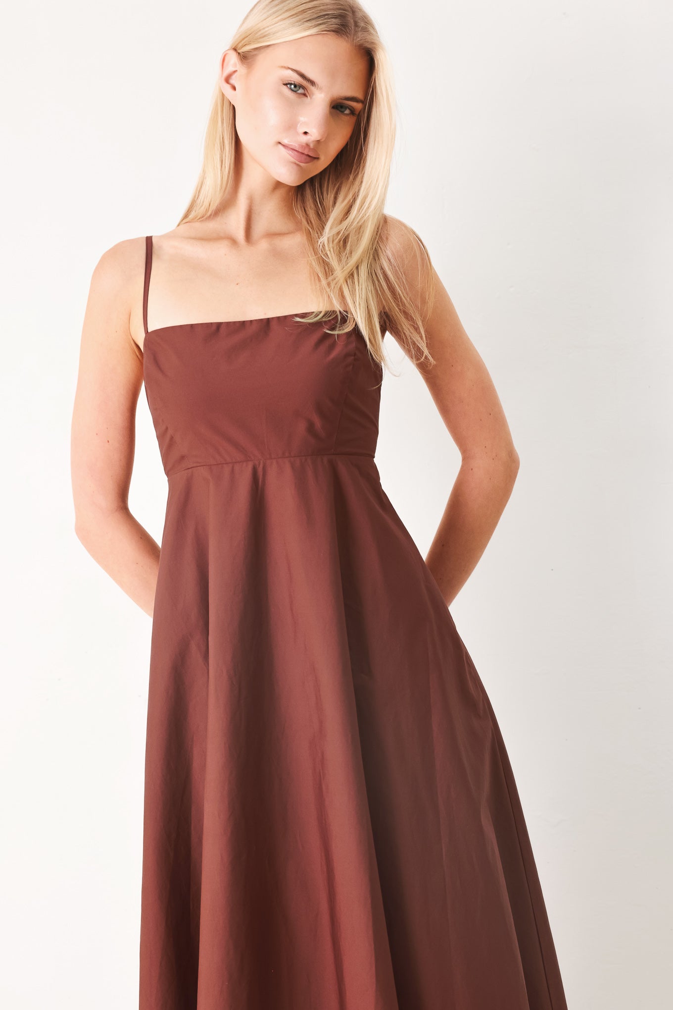 QUIET LUXE WOVEN MIDI DRESS