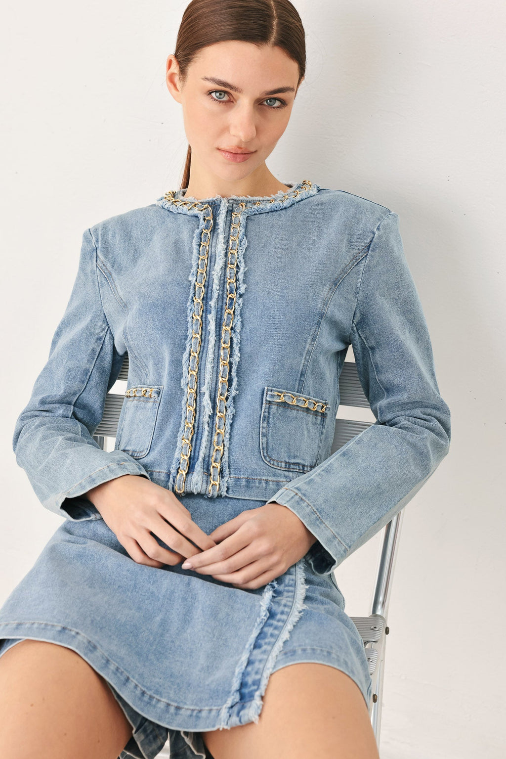 SKYWARD LINKED DENIM CROP JACKET
