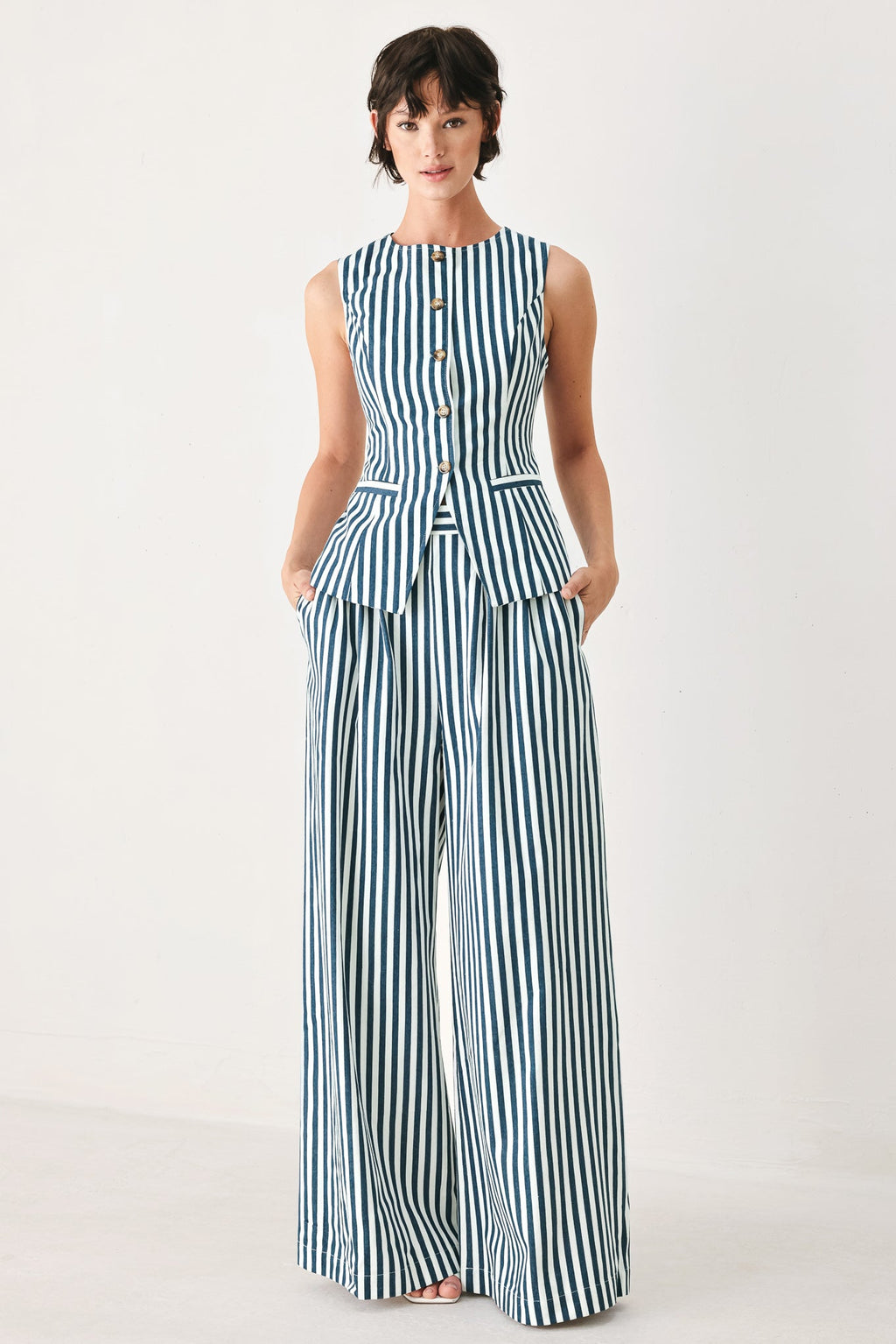 PORTSIDE STRIPE WOVEN VEST