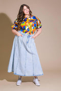 URBAN COWGIRL DENIM MIDI SKIRT