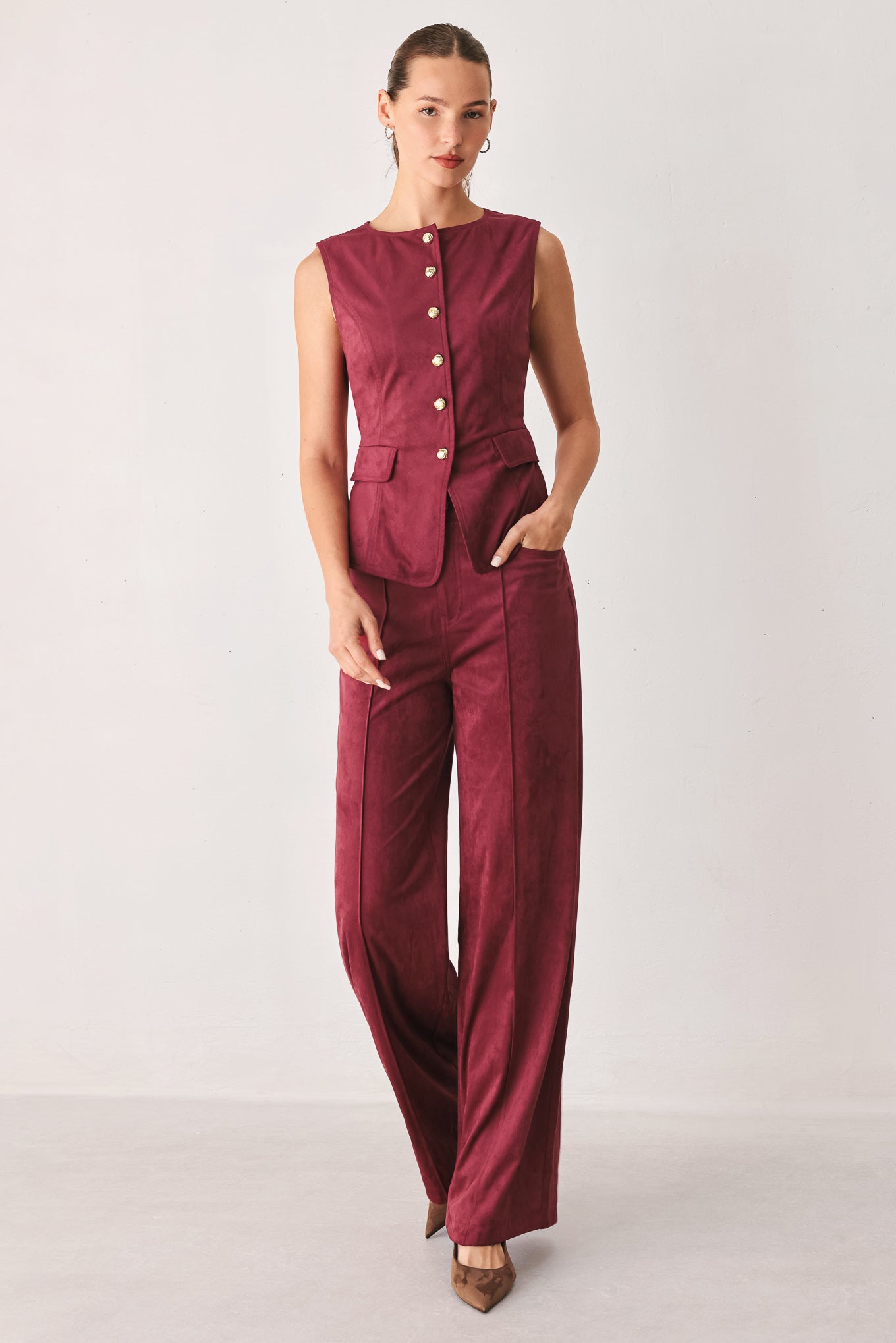 MIDNIGHT MESA STYLE FAUX SUEDE PANTS