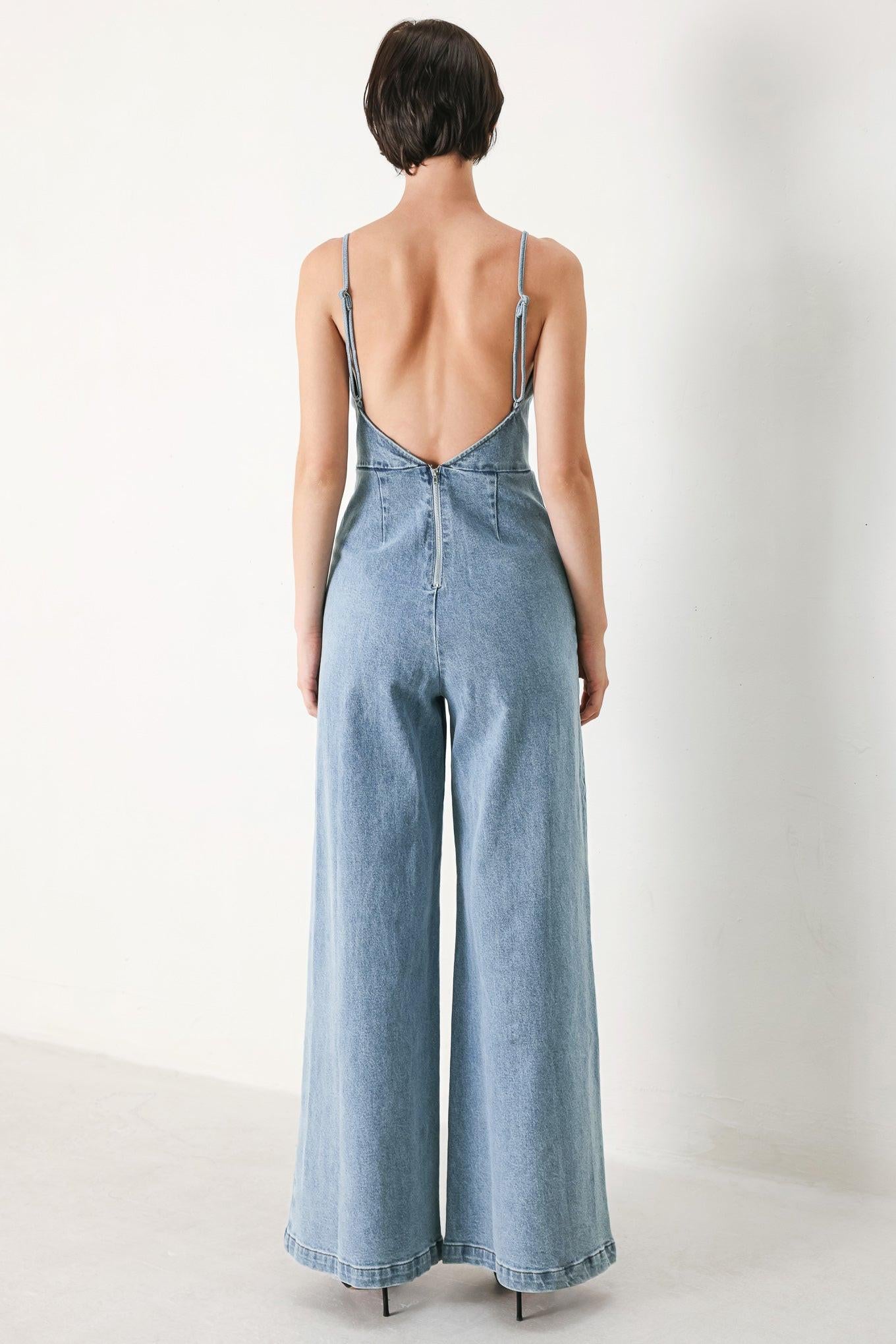 SKYLINE SWEETHEART DENIM JUMPSUIT