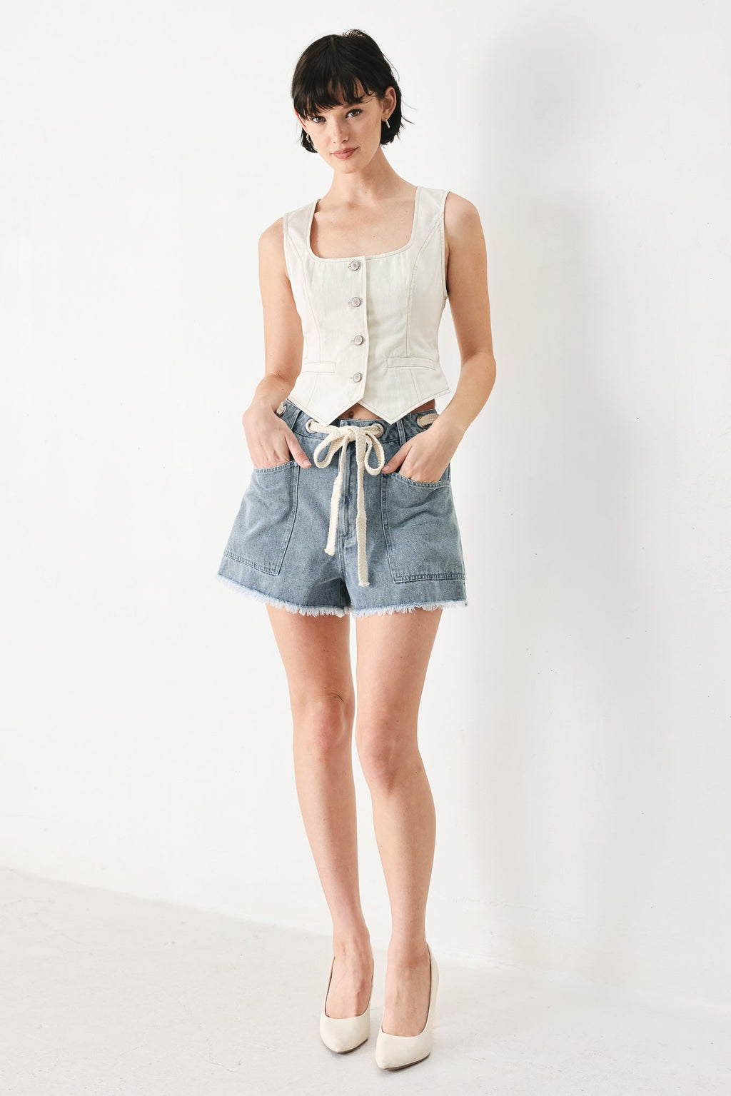 BEACH DAY DENIM SHORTS