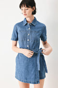 DAILY ROMANCE DENIM SKORT ROMPER