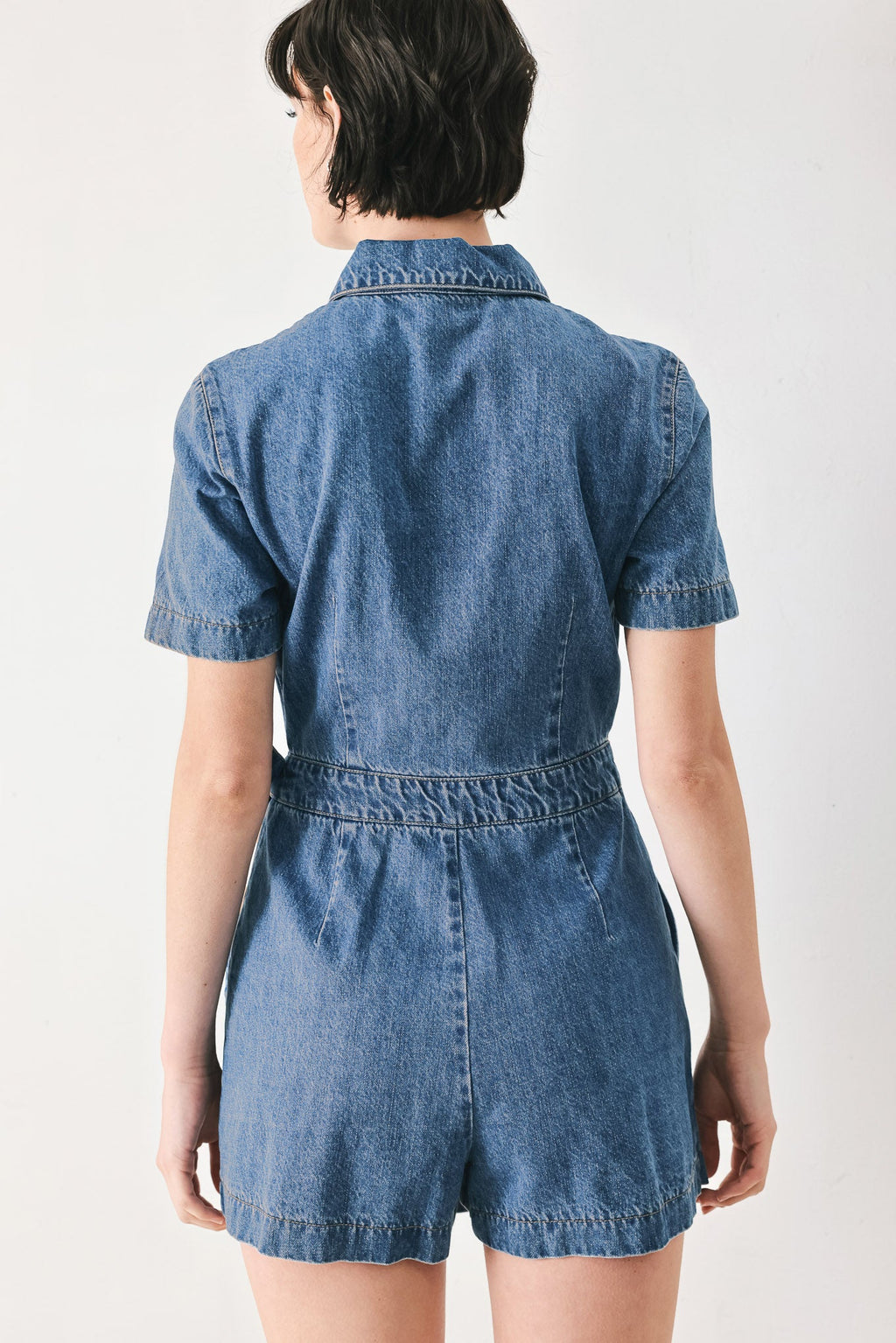 DAILY ROMANCE DENIM SKORT ROMPER