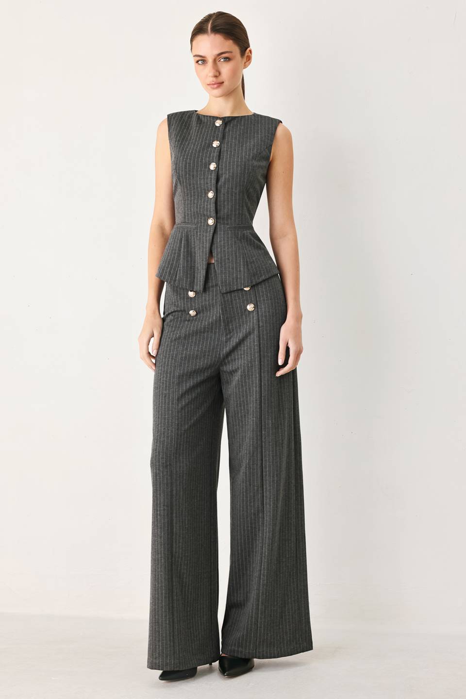 MODERN PINSTRIPE WOVEN PANTS