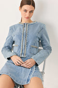 SKYWARD LINKED DENIM CROP SKORT