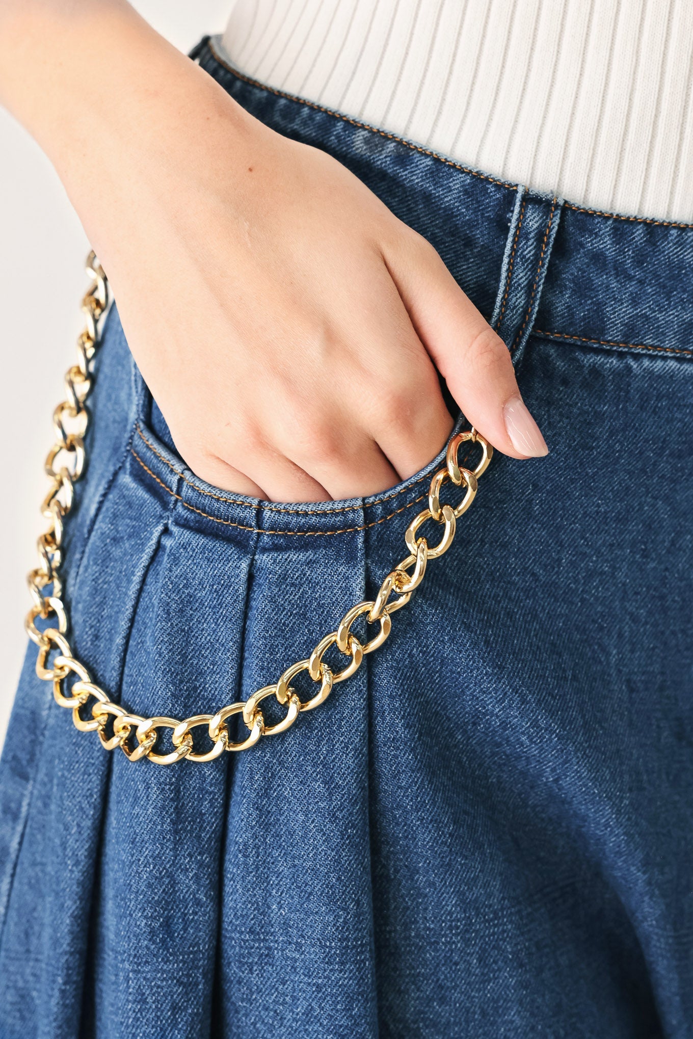 STATEMENT BLUE WIDE LEG DENIM PANTS