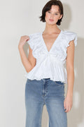SCARLET COUNTRY GIRL WOVEN TOP