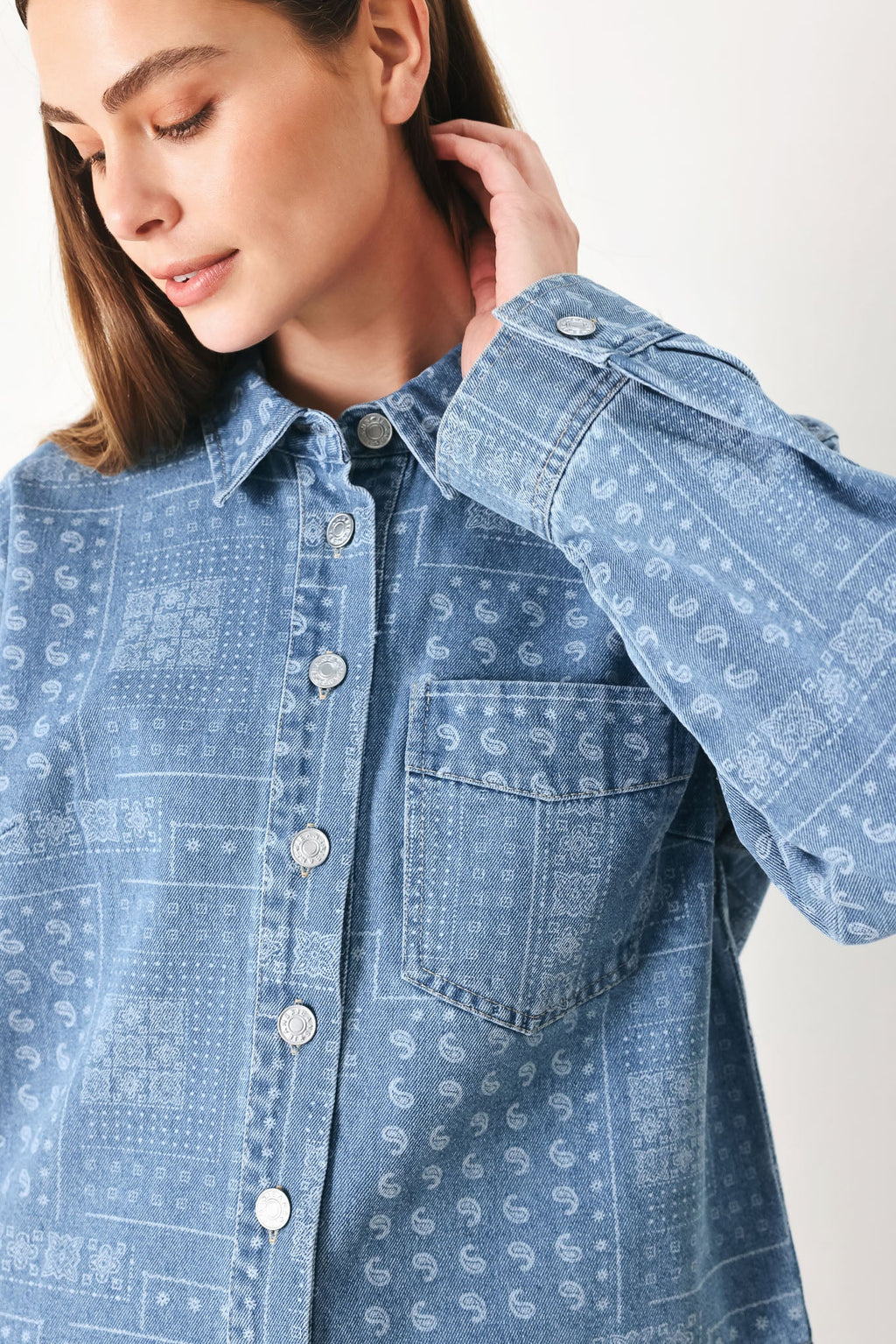 VINTAGE BANDANA DENIM JACKET