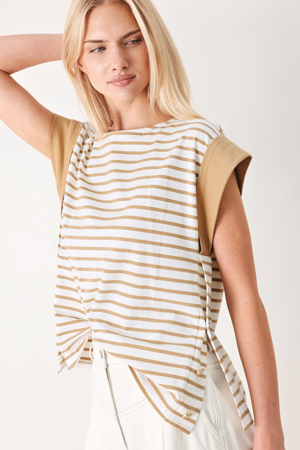 SUNSET MOOD STRIP KNIT TOP