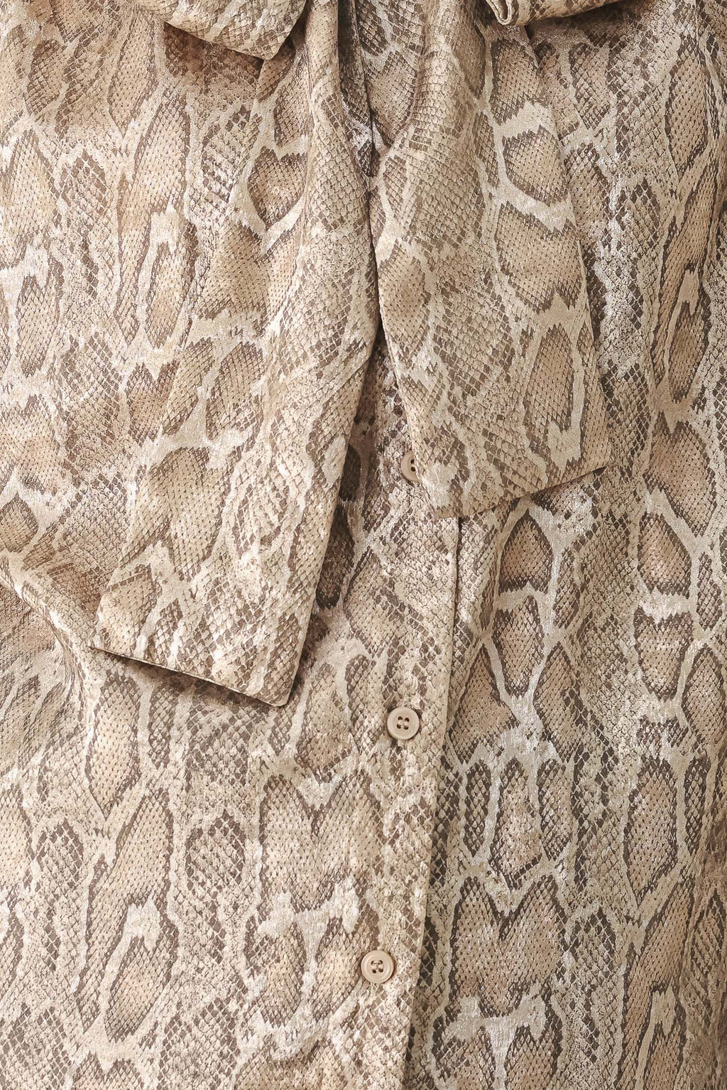 SERPENTINE TAUPE SNAKESKIN WOVEN TOP