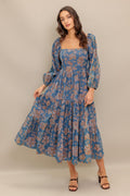 CIRCLE OF FRIENDS DENIM MIDI DRESS