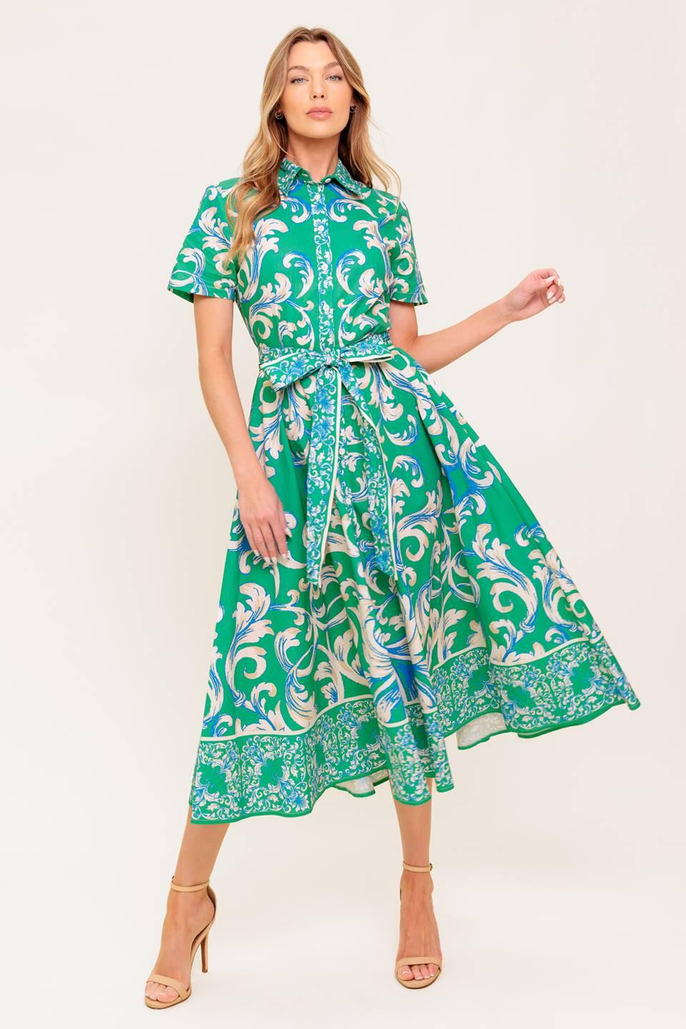 SUMMER BOUQUET WOVEN MIDI DRESS