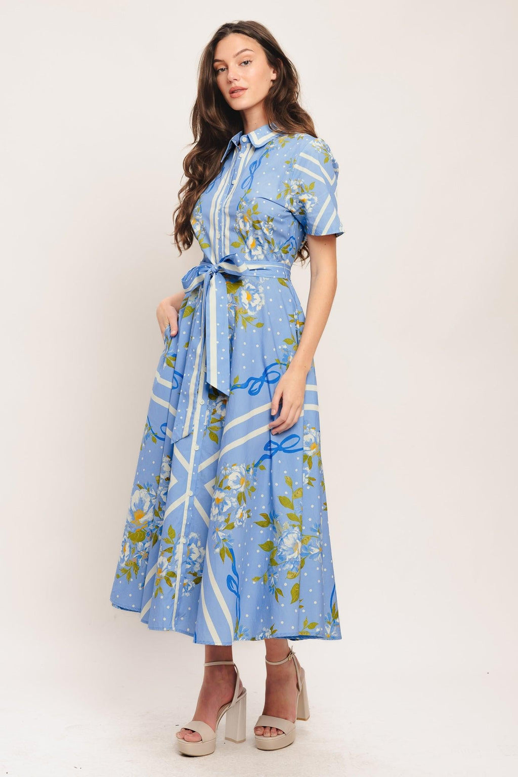 SWEET SOPHISTICATE WOVEN MIDI DRESS