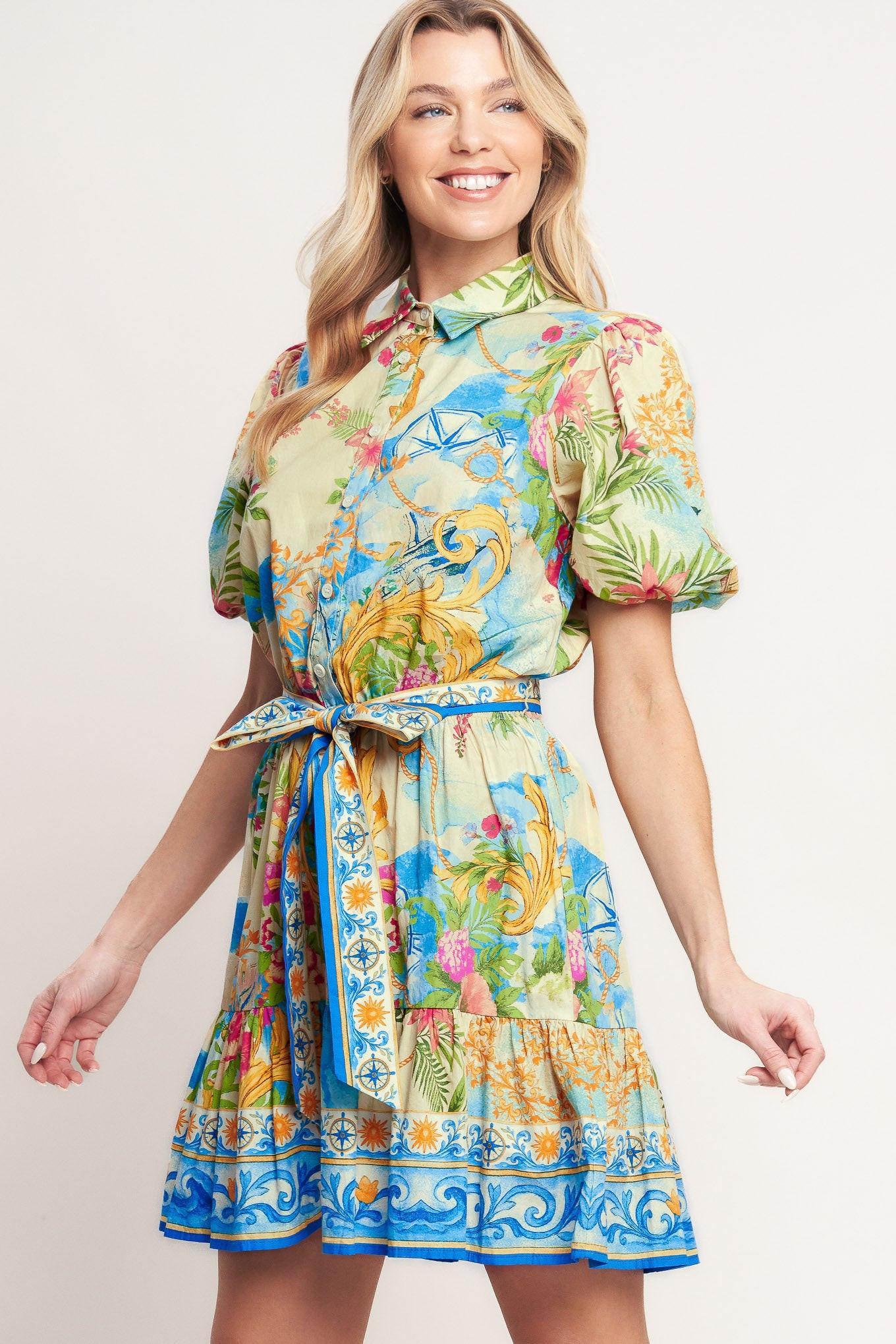 MEET ME IN PARADISE WOVEN MINI DRESS