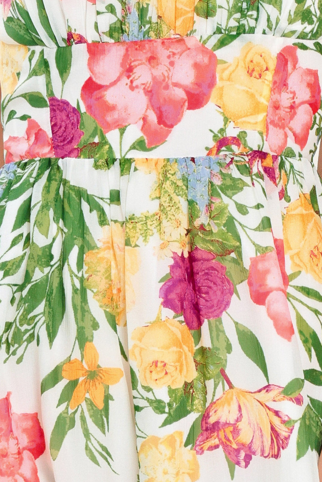 SHADOW FLORAL WOVEN MIDI DRESS