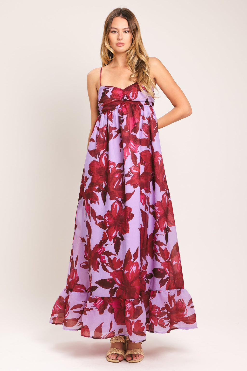 LOVE BLOSSOM WOVEN ANKLE DRESS