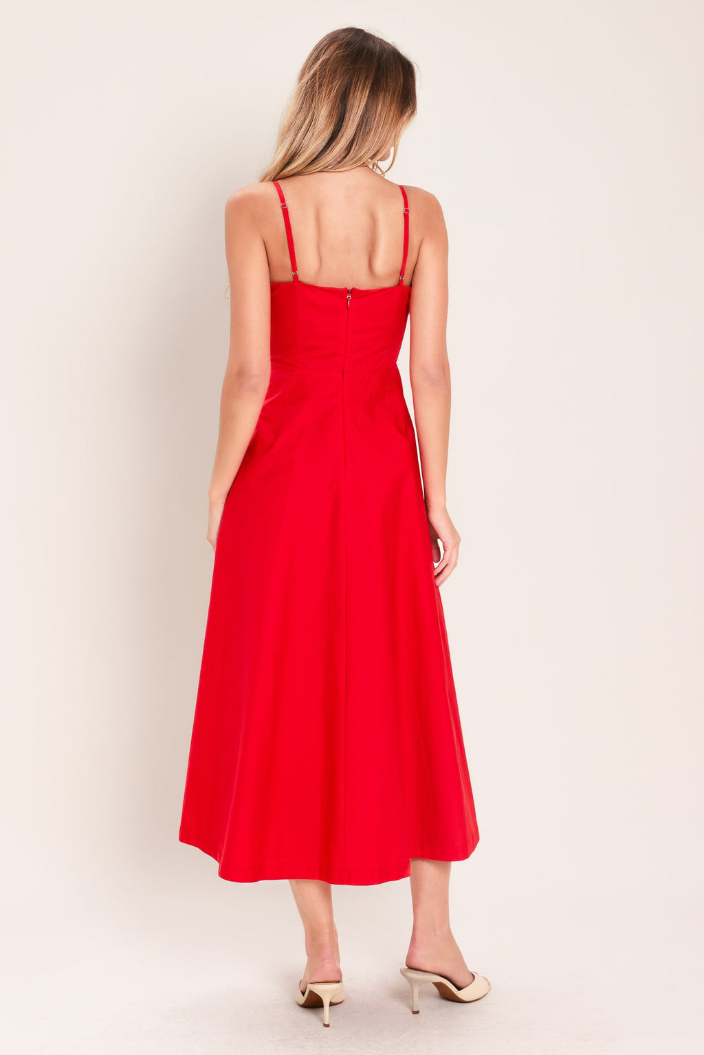 MODERN ROMANCE WOVEN MIDI DRESS