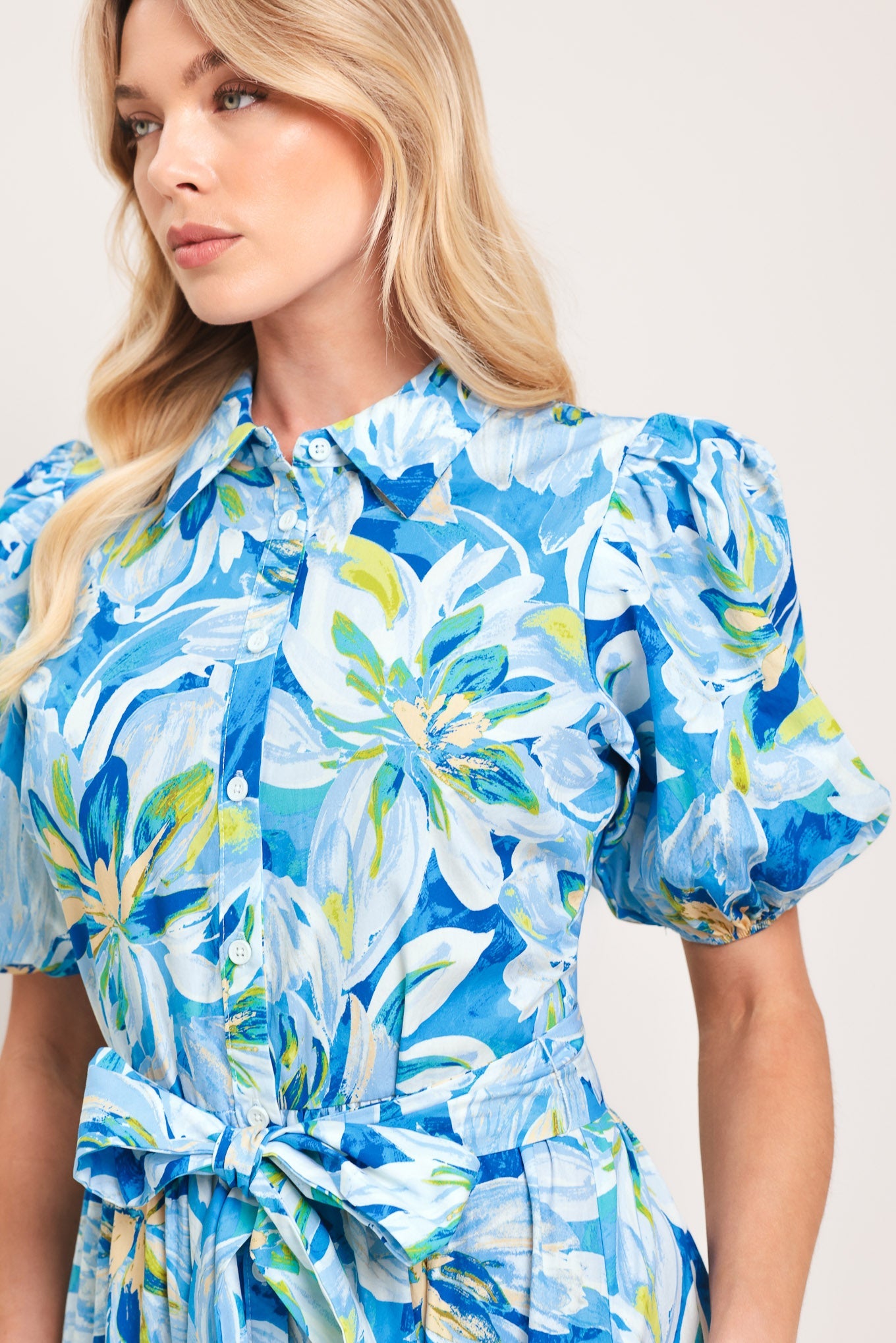 OCEAN GARDEN WOVEN MIDI DRESS