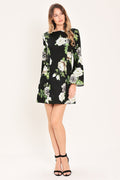 WHISPERING ROSES WOVEN MINI DRESS