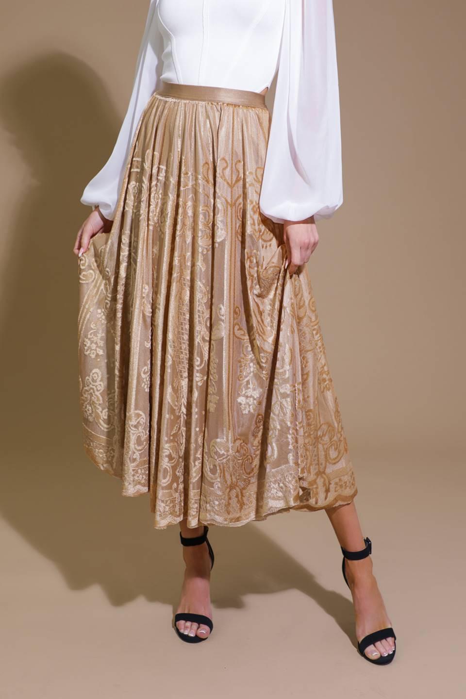 EASE MY MIND VELVET MIDI SKIRT