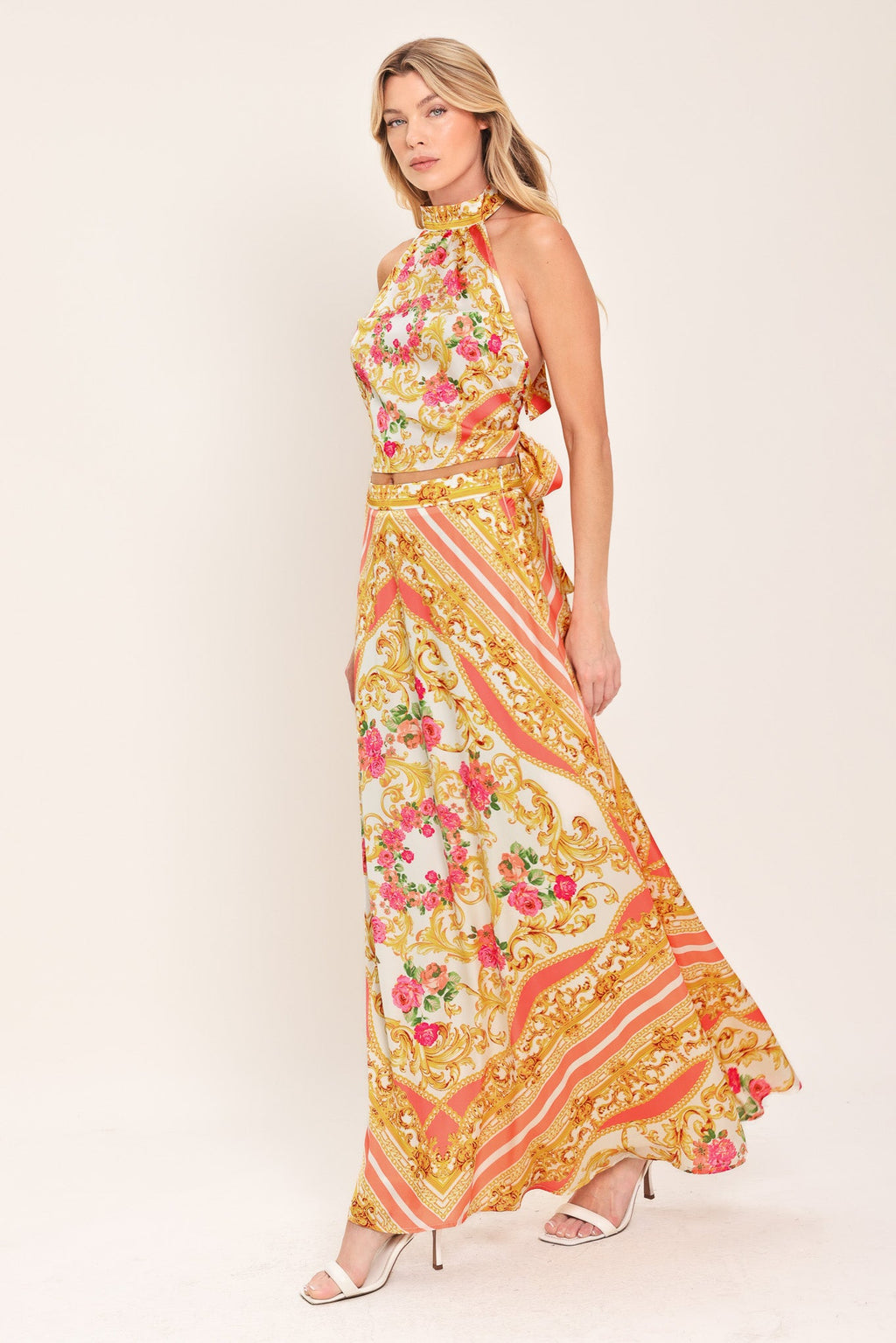 LUXE LOVE STORY WOVEN MIDI CIRCLE SKIRT