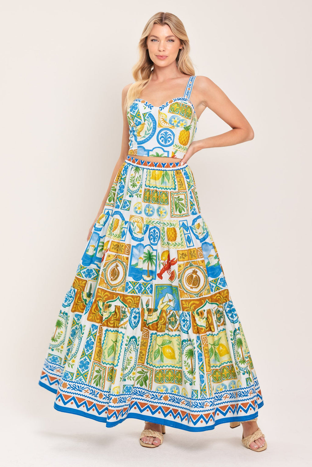 SICILIAN SUMMER WOVEN MAXI SKIRT