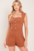 TERRACOTTA CHIC WOVEN ROMPER