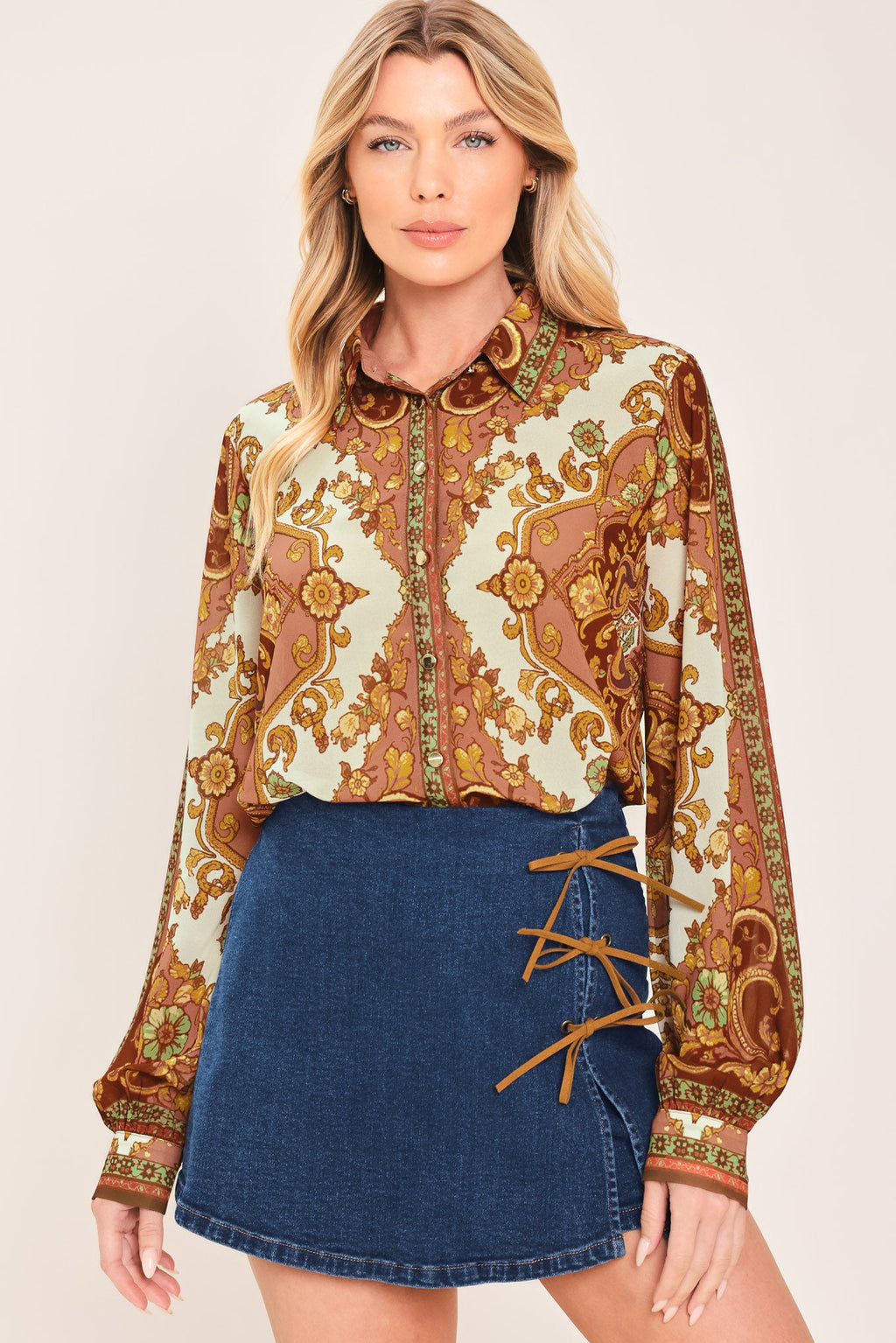 RETRO CAFÉ DENIM SKORT