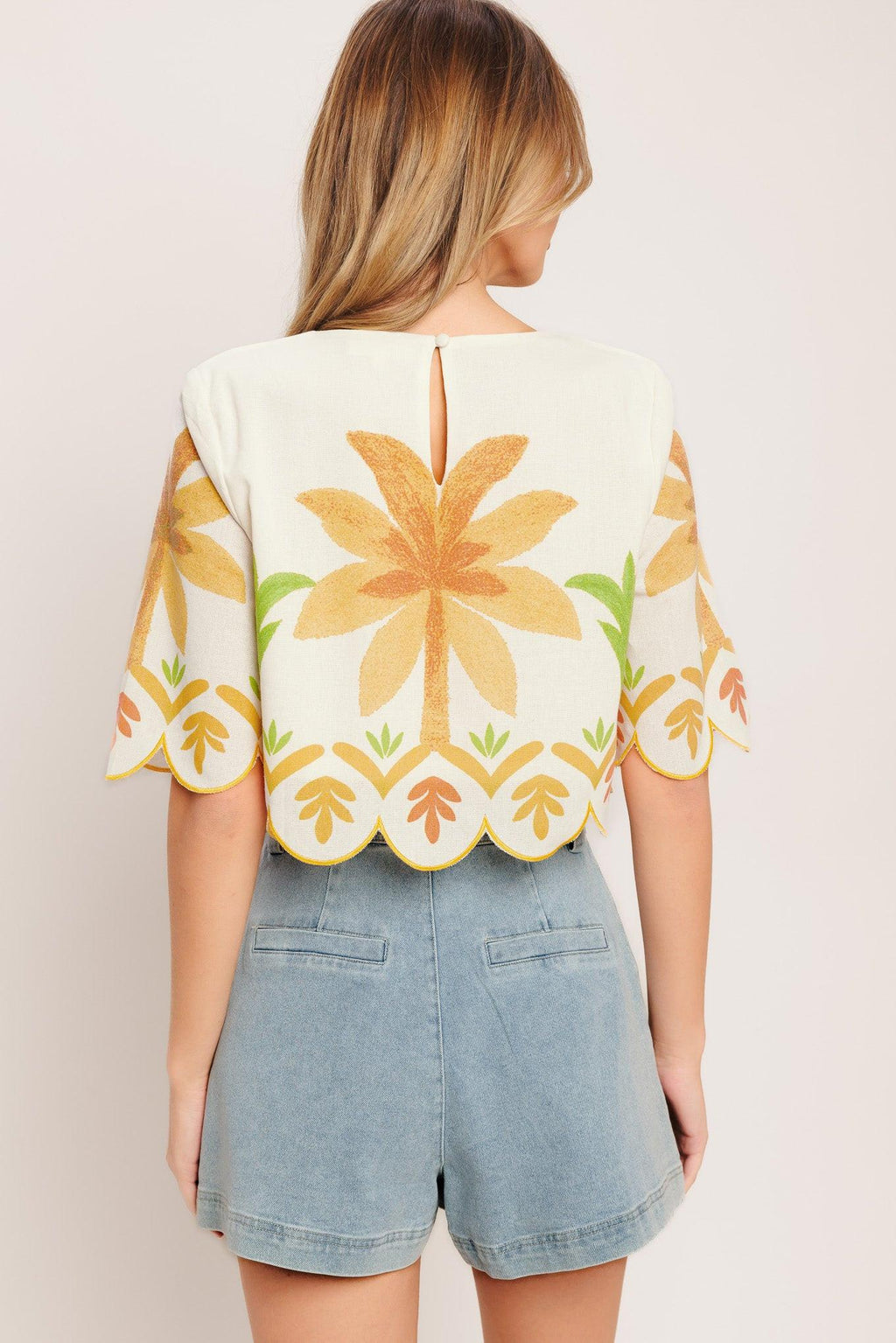 VINTAGE ISLAND WOVEN CROP TOP
