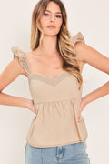 SEASIDE FLUTTER WOVEN TOP