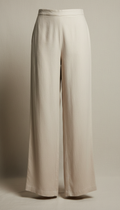 Wide-legged trousers in oat beige