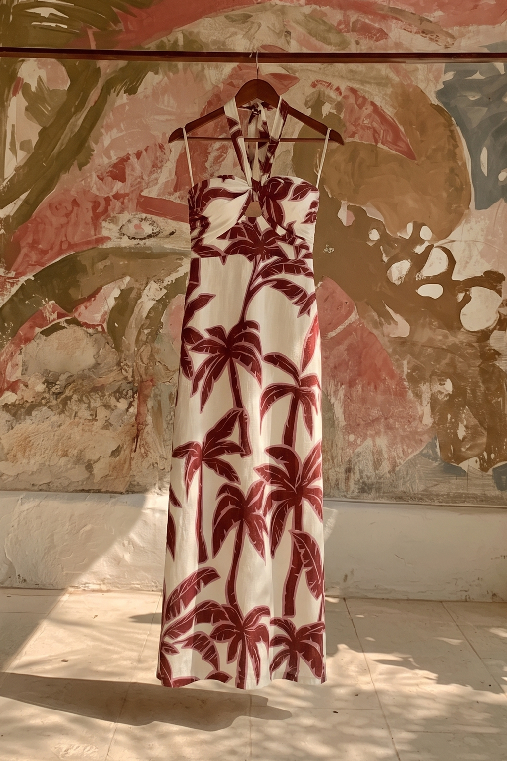 PALM SIREN WOVEN MIDI DRESS
